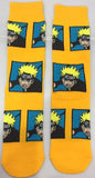 Socks - Naruto - Naruto Uzumaki Face Panels Yellow Crew Socks (1 Pair)