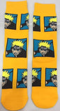 Socks - Naruto - Naruto Uzumaki Face Panels Yellow Crew Socks (1 Pair)