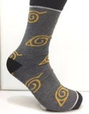 Socks - Naruto - Konoha Leaf Symbol Pattern Grey Crew Socks (1 Pair)