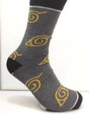 Socks - Naruto - Konoha Leaf Symbol Pattern Grey Crew Socks (1 Pair)