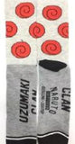 Socks - Naruto - Uzumaki Clan Symbol Red Spiral Pattern Grey Crew Socks (1 Pair)