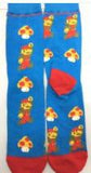 Socks - Super Mario - Mario Mushroom Pattern Blue Crew Socks (1 Pair)
