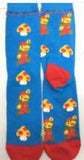 Socks - Super Mario - Mario Mushroom Pattern Blue Crew Socks (1 Pair)