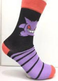 Socks - Pokemon - Gengar Purple Stripes Orange Crew Socks (1 Pair)