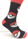 Socks - Pokemon - Poke Ball Big Pattern Black Red Crew Socks (1 Pair)