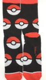 Socks - Pokemon - Poke Ball Big Pattern Black Red Crew Socks (1 Pair)