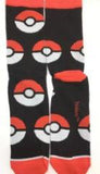 Socks - Pokemon - Poke Ball Big Pattern Black Red Crew Socks (1 Pair)