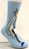 Socks - Rick and Morty - Rick Sanchez Full Body Light Blue Crew Socks (1 Pair)