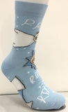 Socks - Rick and Morty - Rick and Morty Light Blue Crew Socks (1 Pair)
