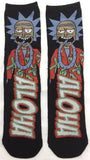 Socks - Rick and Morty - Rick Sanchez Aloha Hawaiian Shirt Black Crew Socks (1 Pair)