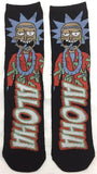 Socks - Rick and Morty - Rick Sanchez Aloha Hawaiian Shirt Black Crew Socks (1 Pair)