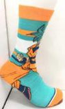Socks - Dragon Ball - Goku Action Pose Blue Stripes Crew Socks (1 Pair)