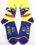 Socks - My Hero Academia - All Might Yellow Blue Red Crew Socks (1 Pair)