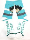 Socks - My Hero Academia - Izuku Midoriya Chibi Teal Stripe Crew Socks (1 Pair)