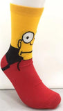 Socks - The Simpsons - Simpson Face Yellow Red Crew Socks (1 Pair)