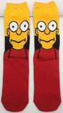 Socks - The Simpsons - Simpson Face Yellow Red Crew Socks (1 Pair)