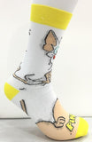 Socks - Pinky and the Brain - Pinky White Yellow Crew Socks (1 Pair)