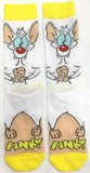 Socks - Pinky and the Brain - Pinky White Yellow Crew Socks (1 Pair)