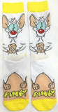 Socks - Pinky and the Brain - Pinky White Yellow Crew Socks (1 Pair)