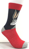 Socks - Looney Tunes - Bugs Bunny Red Black Crew Socks (1 Pair)