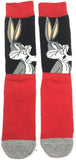 Socks - Looney Tunes - Bugs Bunny Red Black Crew Socks (1 Pair)