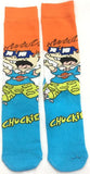 Socks - Rugrats - Chuckie Finster Orange Blue Crew Socks (1 Pair)