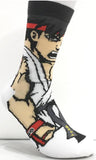 Socks - Street Fighter - Ryu Action Pose Black Cuff Crew Socks (1 Pair)