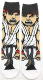 Socks - Street Fighter - Ryu Action Pose Black Cuff Crew Socks (1 Pair)