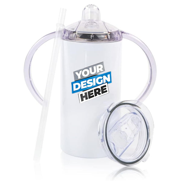 Custom 12oz Kids Sippy Cup Tumbler (2-in-1)