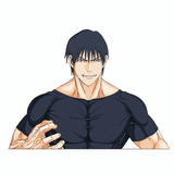 3D Lenticular Sticker - Jujutsu Kaisen - Toji Fushiguro Three-panel Sword Smirk Purple Curse Close-up