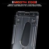 ID Card Badge Holder - Clear Hard Plastic Dual-Sided Vertical