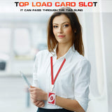 ID Card Badge Holder - Clear Hard Plastic Dual-Sided Vertical