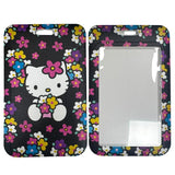 ID Card Badge Holder - Sanrio - Hello Kitty With Flowers On Black