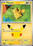 Card Keychain - Pokémon - Pikachu basic 30th Anniversary 027/128