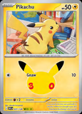 Card Keychain - Pokémon - Pikachu basic 30th Anniversary 09/30