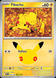 Card Keychain - Pokémon - Pikachu basic foil 30th Anniversary 035/128
