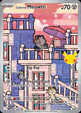 Card Keychain - Pokémon - Galarian Meowth basic Illustration Rare 30th Anniversary 141/128 (Japanese)
