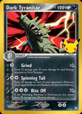 Card Keychain - Pokémon - Dark Tyranitar Stage 2 gold border 30th Anniversary 19/109