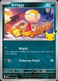 Card Keychain - Pokémon - Scraggy basic 30th Anniversary 094/128