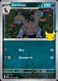 Card Keychain - Pokémon - Zweilous Stage 1 30th Anniversary 098/128