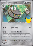 Card Keychain - Pokémon - Ferrothorn Stage 1 30th Anniversary 104/128