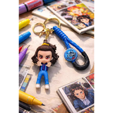 3D PVC Figure Keychain - Stranger Things - Eleven With Hands Up, Angry Expression