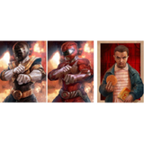 3D Lenticular Poster 12x16 - Power Rangers, Stranger Things - Black Ranger, Red Ranger, Eleven