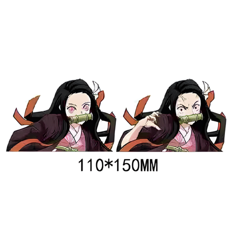 3D Lenticular Sticker - Demon Slayer - Nezuko Kamado with Flowing Hair & Ribbon Details
