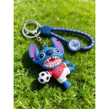 3D PVC Figure Keychain - Lilo & Stitch - Stitch Kicking Soccer Ball