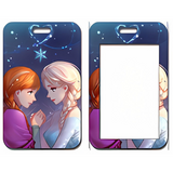 ID Card Badge Holder - Frozen - Anna And Elsa Holding Hands Under Stars