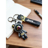 3D PVC Figure Keychain - Universo Astronautas - Gamer Astronaut Play Shirt