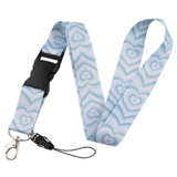 Lanyard - Blue and White Concentric Hearts (2)