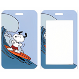ID Card Badge Holder - Peanuts - Snoopy Surfing On A Big Wave