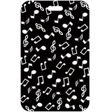 ID Card Badge Holder - Generic - Musical Notes Pattern White Notes On Black